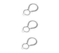 POPETPOP 3pcs Metal Chain Pet Collar Double Row Silver for for Rottweilers and Breeds