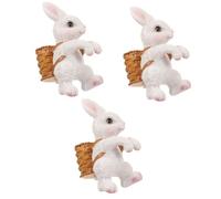 POPETPOP 3pcs Miniature Bunny Figurine Decor Resin Craft for Fish Tank Hanging Bunny Ornament Easter for Aquarium Small Decor