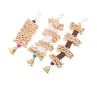 POPETPOP 3pcs Natural Parrot Chew Toys for Parakeets Engaging Bird Biting Playthings to Reduce Boredom and Promote Beak Health for Bird Cages