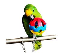 POPETPOP 3pcs Parrot Ball Toy Set Educational Hollow-out Foot Grasping Toy for Cockatiels Parakeets and Birds Promotes Play and Skill Development Colors May Vary