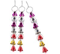 POPETPOP 3pcs Parrot Bell Strings Bird Toys for Parrots Budgies Delicate Bells Pendants Bird Cage Accessories Random Color