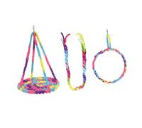 POPETPOP 3pcs Parrot Climbing Toys Bird Cage Standing Rod Swing Plaything Bird Accessories Chew Toy for Parrots