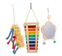 POPETPOP 3pcs Parrot Mirror Chewing Toys Parrot Toys for Creative Bird Biting Entertainment