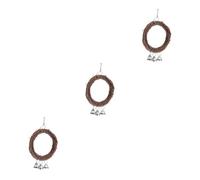 POPETPOP 3pcs Parrot Rattan Swing Toy Parrot Chew Toy Hanging Bird Bell-decorated Pet Supplies Random Color