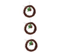 POPETPOP 3pcs Parrot Rattan Toy Chewing Ring Bell Swing Pet Supplies Wall Decor Easter Decor