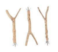 POPETPOP 3pcs Parrot Standing Stick Toy Wooden Bird Stand Pole for Large Parrots Claw Beak Grinding Bar Aviary Toy