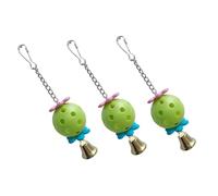 POPETPOP 3pcs Parrot Toy Birds Plaything Parrot Bells Acrylic Metal Random Color Pet Entertainment Home Decoration