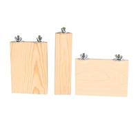 POPETPOP 3pcs Parrot Wood Playstand Perch Board for Cage Natural Wood Bird Toy Random Style