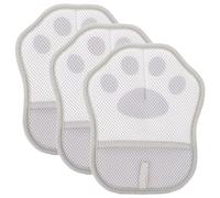 POPETPOP 3pcs Pet Hair Cleaning Gloves Electrostatic Grooming Mitt for Dogs and Cats, Gray Deshedding Gloves for Bathing and Shedding Control