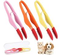POPETPOP 3pcs Pet Tear Stain Brush Set for Dogs and Cats with Storage Box, Small Grooming Eye Cleaner Comb for Removing Dog Tear Marks and Pet Eye Dirt