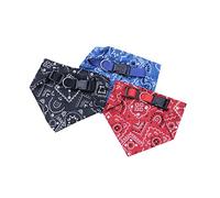POPETPOP 3pcs PET Triangle Scarf Bib for Dogs and Cats Adjustable Saliva Towel Collar Scarf Soft and Stylish PET Accessory for Medium to Large in Red Black and Green