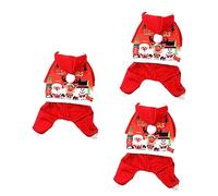 POPETPOP 3pcs Pet Xmas Clothes Dog Cat Four Feet Hoodie Christmas Dog Costume Warm Comfortable Sleeveless Fashion Size ()
