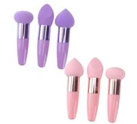 POPETPOP 3pcs Pink Mushroom Head Makeup Tools Set with Double-end Latex Sponges for Wet and Dry Dual-use Powder Puff, Skin-friendly Makeup Applicators for Travel Use Style