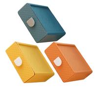 POPETPOP 3pcs Plastic Desktop Organizer Drawer Storage Boxes for Office, Students, and Dormitory Versatile Cosmetic and Stationery Storage Case Set in Dusk Orange, Mango Yellow,