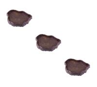 POPETPOP 3pcs Reptile Decor Resin Bowl Turtle Tank Accessory Food Water Dish Small Pet Feeding Basin