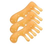 POPETPOP 3pcs Resin Acupoint Hair Comb Set for Scalp Massage and Care, Wide Tooth Scraping Comb with Honey Wax Handle for Head Relaxation and Meridian Stimulation