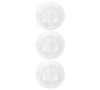 POPETPOP 3pcs Round Glass Lamp Shade Threaded Construction and Internal Filaments Globe Replacement for Ceiling Light and Floor Lamps 3.94 Inch Diameter for Pendant and Home Use