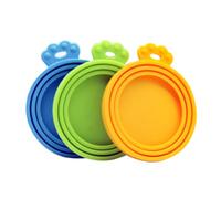 POPETPOP 3pcs Silicone Pet Food Can Covers Reusable and Sturdy Can Lids for Dog and Cat Canned Food Storage Suitable for Multiple Washings and Keeping Fresh