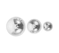 POPETPOP 3pcs Silver Half Disco Ball Mirror Tiles Self Adhesive Glass Hemisphere Ornaments with Easy Installation and Easy to Wipe Clean for Living Rooms and Holiday Home Decor