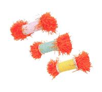 POPETPOP 3pcs Small Pet Chew Set for Hamster Bunny and Guinea Pig - Colored Paper Rope Molar in Pink Yellow Blue - Interactive Teething for Small Animals