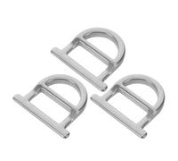 POPETPOP 3pcs Stainless Steel D-ring Leash Buckles Adjustable Pet Collar Clips Snap Hook for Dog Leash Safety Connector Training Accessories