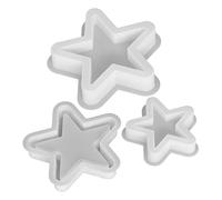 POPETPOP 3pcs Star Silicone Molds for Candle Making, Five-Pointed Star Shape, Heat-Resistant and Nonstick Material, Easy Cleaning, for Holiday Decor and Home Use