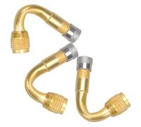 POPETPOP 3pcs Tire Stem Extension Adaptor Set 45 Degree Copper Valve Extensions for Vehicle and Motorcycle Tire Inflation, Multi-purpose Fits Standard Treads Easy Inflation Connector