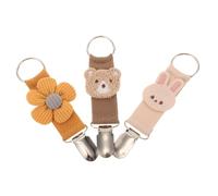 POPETPOP 3pcs Travel Hat Clips with Antiloss Function Cute Bunny Flower Bear Design Versatile Outdoor Clips for Hats Scarves Luggage Backpacks and Suitcases Sun Protection Accessories for