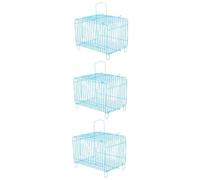 POPETPOP 3pcs Travel Parrot Cage Portable Parakeet Carrier Spacious Design for Outdoor Adventures Metal Bird Cage for Safe Travel Compact for Small Pets Blue