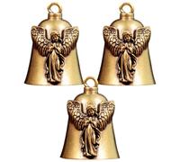 POPETPOP 3pcs Vintage Brass Hanging Bells with Angel Shape for Home Decorations and Christmas Tree Hanging, Copper Material, Easy to Carry, Elegant Rustic Charm Ornaments