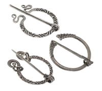 POPETPOP 3pcs Vintage Viking Brooch Set with Swirl Snake and Medieval Cloak Pins for Shawl Scarf Cardigan and Sweater Precise Craftsmanship Multipurpose Costume Accessories