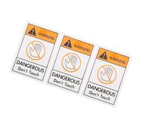 POPETPOP 3pcs Warning Sign Decals Warning Sign Stickers Security Caution Stickers Pvc Material Brightly Colored Not Easy to Tear Remind People to Keep Their Hands Safe for Dangerous