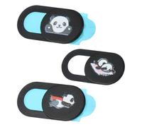 POPETPOP 3pcs Webcam Cover Slider Cute Panda Design, Abs Material, Thin and Light Privacy Protection for Laptops and Tablets, Easy to Remove and Anti-hacking Webcam Lens Cover Slide