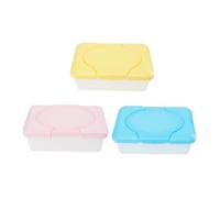 POPETPOP 3pcs Wet Wipes Box Refillable Portable Wipes Case Storage Box Lid for Newborn Essentials Convenient for Travel and Home Use Random Color
