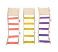 POPETPOP 3pcs Wooden Bird Perch Stand Parrot Toys Ladder for Cage Solid Wood Ladder Perch Platform Exercise Parrot Toy Climbing Stairs