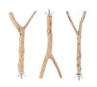 POPETPOP 3pcs Wooden Parrot Standing Stick Playground for Climbing Soothes Bird Foot Pressure Random Shape Bird Perch Suitable for Hamsters