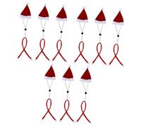 POPETPOP 3sets Mini Adjustable Christmas Hat and Scarf Small Pets for Holiday Parties Includes Red Scarves and Hats for Dogs Cats and Other Small Animals
