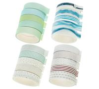 POPETPOP 4 Boxes Japanese Style Washi Tape Set, 20 Rolls 3m Masking Tape for Scrapbooking, Journaling, DIY Decoration with Ink Blue, Dot Line, Early Leaf, and Green Dew Designs