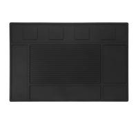 POPETPOP 4 for Clippers Silicone Barber Mat Anti-Slip Organizer Styling Tools Logical Area Design Classification Black Barbershop Workbench Mat for Professional Hair Stylists