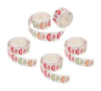 POPETPOP 4-Level Spicy Indicator Stickers, 25mm Circular Spice Labels, 5 Rolls with 500 Self-Adhesive Food Warning Stickers for Hot Sauce Bottles and Kitchen Seasoning Use