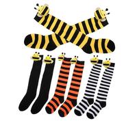 POPETPOP 4 Pairs Bee Cosplay Knee Socks for Over the Knee Stockings Cute Decorative Soft Blend Socks for Halloween Christmas Thanksgiving Performances and Daily Wear