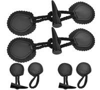 POPETPOP 4 Pairs Black Resin Coat Replacement Toggle Buttons Sew-on Clothing Toggle Clasps for Jackets and Coats Sturdy Fastener Set for Outerwear