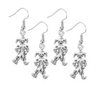 POPETPOP 4 Pairs Circus Clown Dangle Earrings for Women Lightweight Vintage Inspired Theater Halloween Party Accessories with Pendant for Carnival Social Events