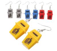 POPETPOP 4 Pairs Trash Bin Shaped Dangle Earrings for Women Lightweight Funny Costume Jewelry in Yellow Red Gray Blue Unique Festival Accessories to Showcase Individuality and Charm