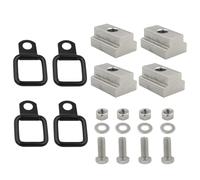 POPETPOP 4 Pcs 9/16 Inch T-slot Nuts with 4x 0.37 Inch D-ring Tie down Anchors Screw Nut Kit for Truck Bed Deck Rails, Sliding Cleats Rack Rail Fastener Bolts for Trailer Load Secure