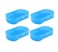 POPETPOP 4 Pcs Blue Portable Medicine Organizer with 2 Compartments, Small Travel Pill Box Container for Purse and On-The-go Use