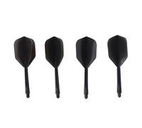 POPETPOP 4 Pcs Integrated Dart Flights Accessories Fine Thread Black Plastic Wings for Indoor and Outdoor Sports Compatible Standard Darts