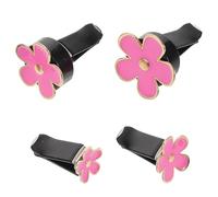 POPETPOP 4 Pcs Pink Alloy Daisy Flower Car Air Vent Clips Set Cute Five-petal Car Aromatherapy Decoration Air Freshener Clip Accessories for Women