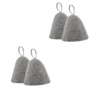 POPETPOP 4 Pcs Shower Cap Shower Bonnet Bucket Hats Waterproof Hats for Women Hair Loose Hat Spa Hat Swim Cap for Men Bath Bonnet Russian Sauna Cap Bath Man Hat Bathroom Sauna Hat Grey Felt