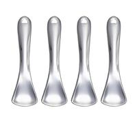 POPETPOP 4 Pcs Zinc Alloy Facial Cream Scoops Mini Eye Cream Spoons for Applying and Keeping Silver Beauty Makeup Accessories for Women Travelling